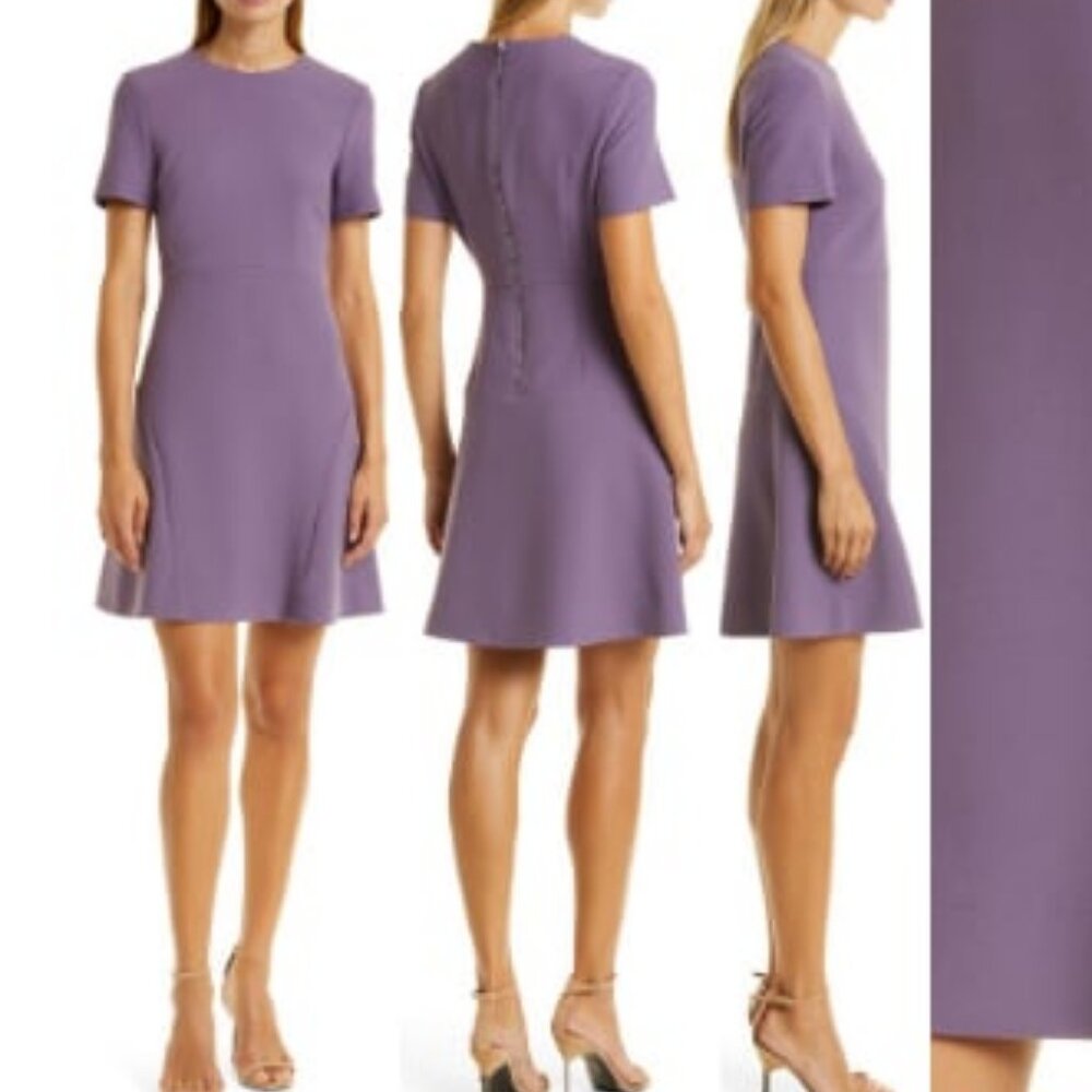 NWT HUGO BOSS Desaty Fit & Flare Mini Dress Lavender 8